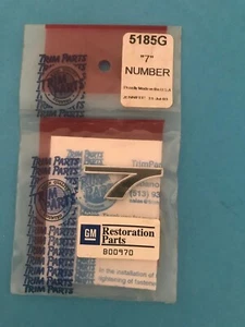 GM Restoration Trim Parts # 5185G Generic Individual Number "7" New - Picture 1 of 1