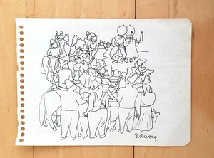 ARMANDO GARCIA NUÑEZ 10.25" x 8" GRAPHITE ON PAPER SIGNED DRAWING - Picture 1 of 6