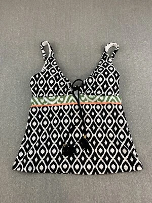 La Blanca Lace Up Front Tankini Swimsuit Top Womens size 6 Dessert Dunes Tassels - Image 1 of 4