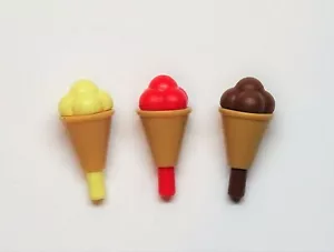3 x EISTÜTE VANILLE FRUCHT SCHOKO PLAYMOBIL Gelato Restaurant Eis Cafe Markt RAR - Bild 1 von 3