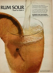 1969 Vintage Print Ad Puerto Rican Rum Sour how to make it light dry outsells - Picture 1 of 2