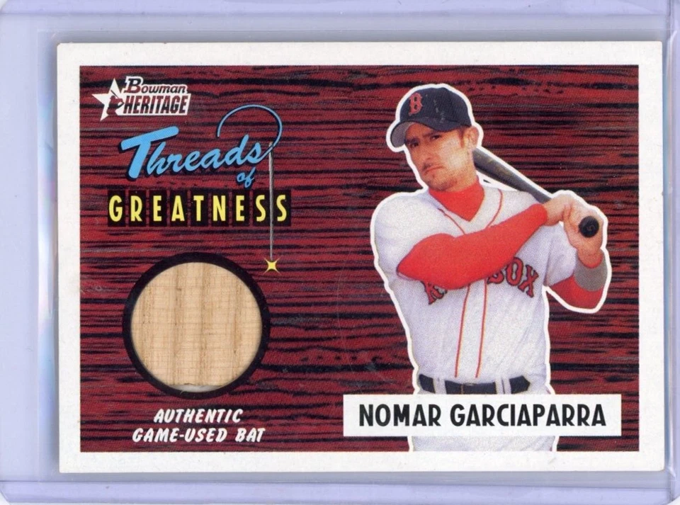Nomar Garciaparra 2004 Bowman Heritage  Threads Of Greatness Bat Relic - Image 1 of 2
