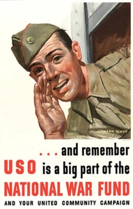 Remember USO Is A Big Part - 1940's - World War II - Propaganda Magnet - Imagen 1 de 2