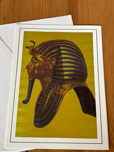 Manifestations Inc Magic Effects Foil Art King Tut Burial Mask Egypt Note Card - Bild 1 von 4