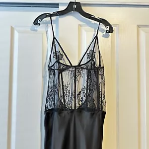 Nuevo Maxi Vestido Zara $89 Corsé de Encaje Efecto Satinado Negro 1758/814 Grande - Imagen 1 de 9