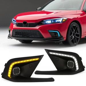For Honda Civic 2022-2024 Sedan Hatchback LED Daytime Running Light DRLw/ Turn - Picture 1 of 9