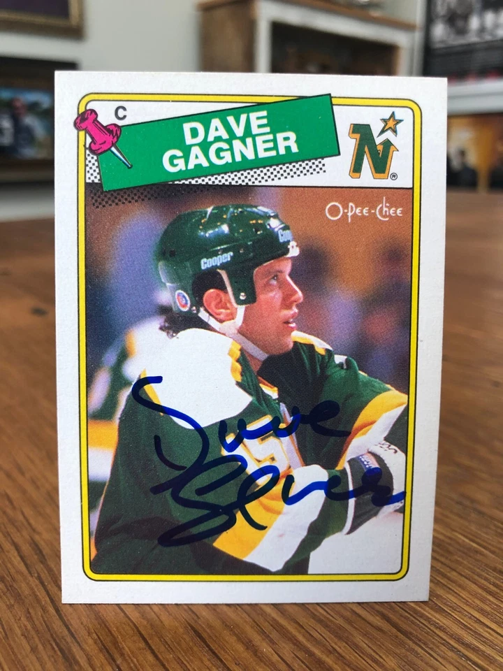 Tarjeta autografiada firmada por Dave Gagner 1988-89 O-PEE-CHEE OPC #215 B Foto 1 de 1