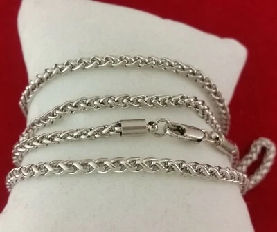 Collar de cadena de cuerda Franco tejido redondo de acero inoxidable revestido de oro de 14k de 3 mm Foto 1 de 4