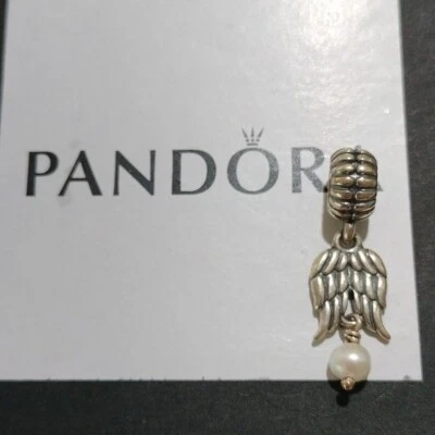 Pandora Sterling Silver Guardian Angel Dangle Bead w/ White Pearl - 790975p - Image 1 of 3