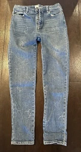 Chanel Embossed Monogram Logo Denim Straight Leg Jeans sz IT 38 US 2 - Picture 1 of 18