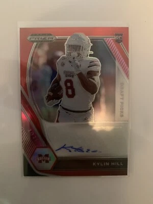2021 Prizm Draft Picks Kylin Hill Red Prizm Rookie Card Auto RC #085/199 - Image 1 of 2