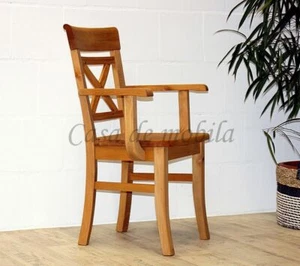 Armlehnstuhl kiefer gelaugt geölt Esszimmer holz stuhl mit armlehne landhaus - Bild 1 von 6
