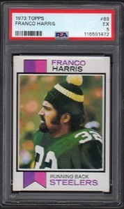 1973 Franco Harris Topps Football Rookie Card #89 Graded PSA 5 Excellent (EX) A - Picture 1 of 2