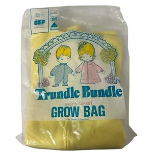 Vintage Trundle Bundle Baby Grow Bag Dormiente Giallo Coniglietto Nuovo Con Etichette - Foto 1 di 8