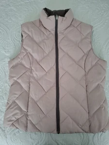 M&S PER UNA pink / taupe Reversible Padded Gilet Bodywarmer size M Puffer Vest - Picture 1 of 14