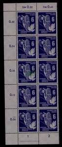 3800 DDR ** 276 DZ 10er Block allseitig durchgezähnt Frieden Feld 31 noch ohne P - Picture 1 of 2