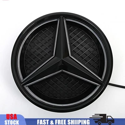 Led Light Car Black Grille Star Emblem Fit For Mercedes-Benz C200 C300 C63 AMG - Image 1 of 4