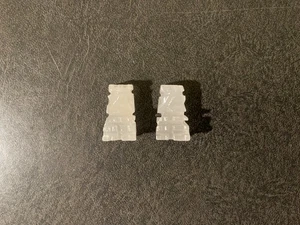 Vintage White Clear Onyx Marble 2 Pawns Chess Pieces Aztec Hand Carved 1 in - Picture 1 of 7