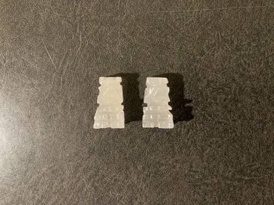 Винтажный белый прозрачный оникс мрамор 2 пешки шахматы изделия ацтеков ручной резьбы 1 в - Изображение 1 из 4