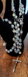 Vintage Aurora Borealis Italian Rosary 22" - Picture 1 of 13