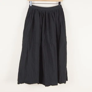 Uniqlo x Ines De La Fressange Leinen Baumwolle Raffung Schwarz Rock Damen Gr. XS - Bild 1 von 10