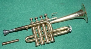 PICCOLO TROMPETE MIT ZWEI MUND-ROHREN AUS BERYLLIUM-BRONZE - Bild 1 von 5