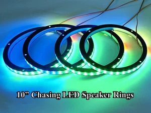 4 PIEZAS 10" RGB Persecución LED Anillos de Altavoz para Coche Camión Audio Luz Barco Luces LED - Imagen 1 de 13