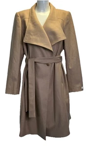 Ted Baker Sandra langer Woll Wickel Mantel Camel Größe 4 UK14 Neu mit Etikett - Bild 1 von 13