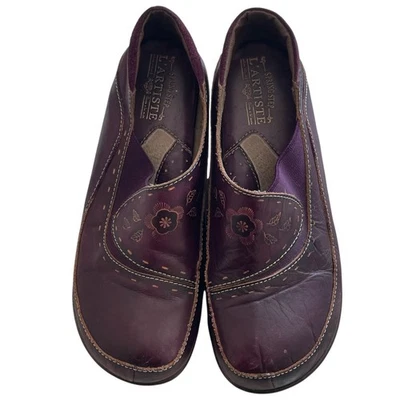 Zuecos de cuero L'Artiste Spring Step Burbank 39/8,5 púrpura floral zapatos sin cordones Foto 1 de 4