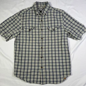 Carhartt Mens Plaid Short Sleeve Button Down Shirt Relaxed Fit Medium - Picture 1 of 9
