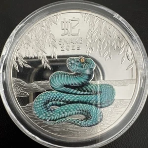 2025 Australia PROOF COLORED Lunar Year of the SNAKE 1oz Silver $1 Coin Series 3 - Picture 1 of 2