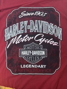 Camiseta Harley Davidson Hombre Mediana Roja Manga Corta Algodón Motociclista - Imagen 1 de 4