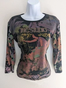 Susan Lawrence Damen Y2K Grunge Art Top Medium Baumwolle Top - Bild 1 von 10