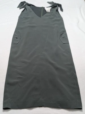 Max Mara Midi платье шелк зеленый оболочка линия карманы размер 4 с подкладкой минималистский - Изображение 1 из 4