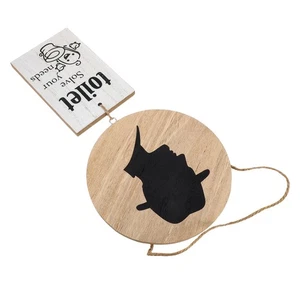  Letrero de inodoro para hombres - Decoración de señalización de baño de madera para puerta - Inodoro - Imagen 1 de 18