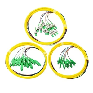 12 Fibres FC SC LC APC SingleMode SM 9/125 Lot Fibre Optique Pigtail 1m - Photo 1/8