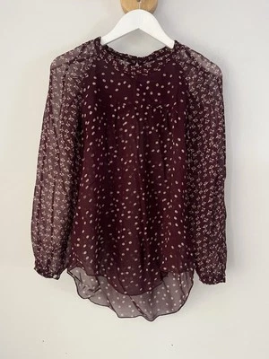 Blusa/top transparente ISABEL MARANT ETOILE Presley Borgoña Floral Eu36 Uk8 Foto 1 de 4