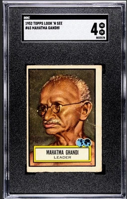 MAHATMA GHANDI 1952 Topps Look N See #65 SGC 4 NM World Leader Promoter Of Peace - Image 1 of 2