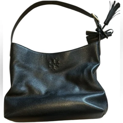 Сумочка Tory Burch Thea Hobo черная средняя/большая шагреневая кожа сумочка кошелек - Изображение 1 из 4