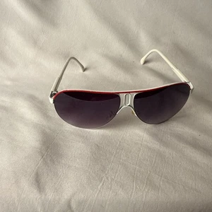 White And Red Aviator Driving SUNGLASSES Teardrop - Picture 1 of 10