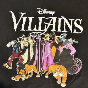 Disney VILLAINS T-Shirt Black / Multicolor Cartoon Graphics Men’s Size XL Cotton - Picture 1 of 4