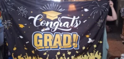 Banner de felicitaciones GRAD - 6' de ancho y 3' de alto Foto 1 de 2