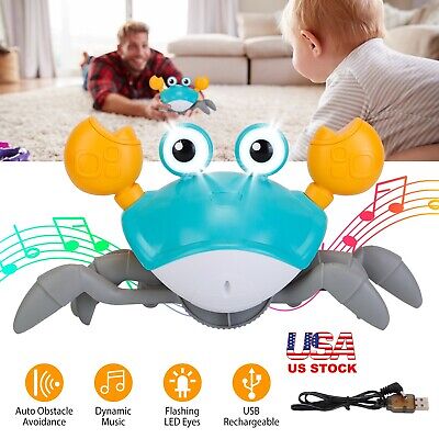 Sensing Crawling Crab Tummy Time Baby Toys Interactive Dancing Toy Wit Kids Gift • 15.90$