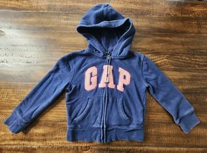 Gap Kids Hoodie Girls Navy Blue Hooded Jacket w/Pink GAP Logo Size XS - Picture 1 of 8