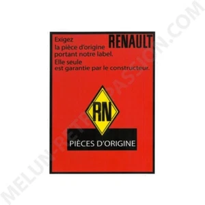 AUTOCOLLANT RENAULT PIECE D'ORIGINE ROUGE - Imagen 1 de 1