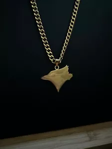 Toronto Blue Jays Necklace - 5mm Cuban - 20" Gold Chain - Baseball Necklace - Picture 1 of 2