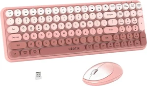 ✨ UBOTIE Wireless Keyboard & Mouse - Peachy Retro Chic ✨ - Picture 1 of 6