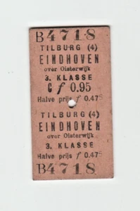 Billete de tren Países Bajos Tilburg - Eindhoven 1944 Segunda Guerra Mundial - Imagen 1 de 2