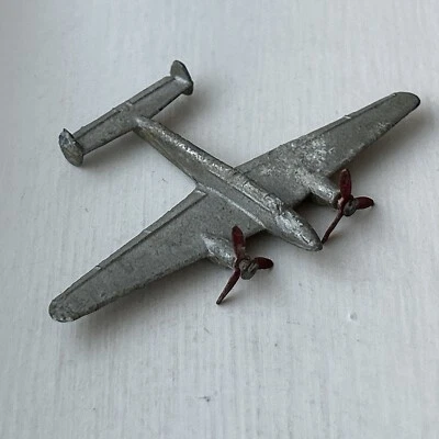 Dinky Toys Twin Engined Fighter (Messerschmitt Me110) Original Silver Paint 70d - image 1 of 4