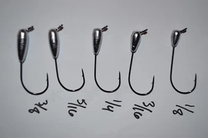 TUBE JIG HEADS BASS WALLEYE 12ER-PACK 60 GRAD NADELPUNKT KÖDER JIGS HAKEN - Bild 1 von 1